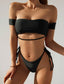 Off The Shoulder Tie Side Bikini Swimsuit