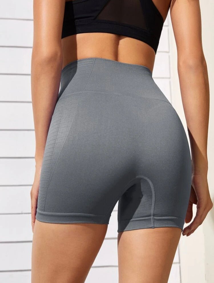 Laser Cut Wide Waistband Sports Shorts