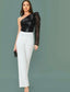 One Shoulder Leg-of-mutton Sleeve Crocodile Embossed Top