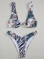 Snakeskin & Chain Print Underwire Bikini Swimsuit
