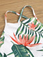Random Tropical Crisscross High Waisted Bikini Swimsuit