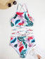 Floral & Tropical Crisscross Bikini Swimsuit
