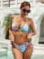 Floral Scallop Trim Micro Triangle Bikini Swimsuit