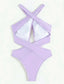 Cut Out Criss Cross One Piece Swimsuit