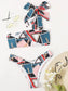 Geometric Pattern One Shoulder Bikini Swimsuit