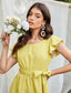 Ruffle Armhole Belted Polka-dot Print Dress