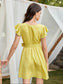 Ruffle Armhole Belted Polka-dot Print Dress