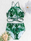Tropical High Waisted Bikini Swimsuit