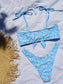 Floral Tie Shoulder High Cut Bikini Swimsuit