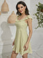 Ditsy Floral Ruffle Trim Sweetheart Neck Dress