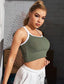 Contrast Trim Lettuce Trim Rib-Knit Cami Top