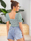 Puff Sleeve Ditsy Floral Milkmaid Top