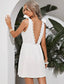 Knot Strap Lace Trim V-Back Dress